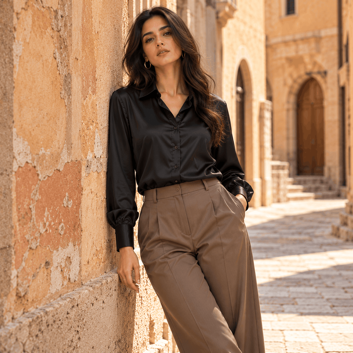 Classic Satin Black Shirt